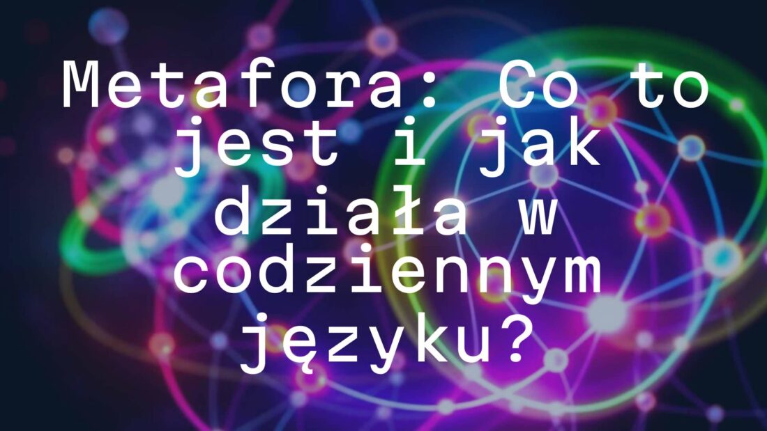 An abstract visualization of metaphors, glowing words connected by light threads, vibrant colors, conceptual art style.