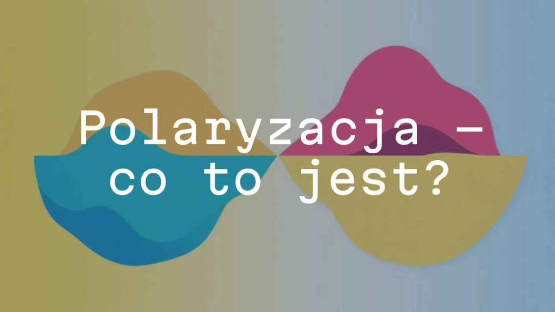 Conceptual illustration of polarization, two opposing groups or poles, abstract representation of division, contrasting colors, modern and simple style.