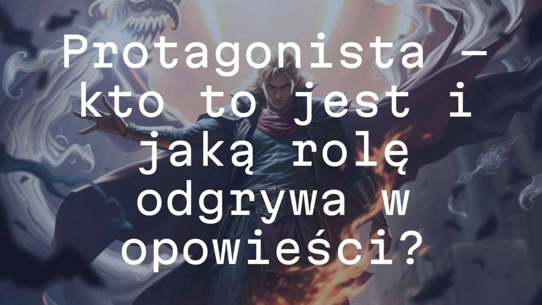 A heroic protagonist standing at the center of a dramatic scene, surrounded by swirling narrative elements, cinematic lighting, fantasy or adventure style.