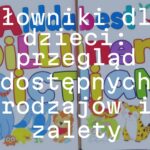 Colorful illustrated children's dictionary with fun animal characters and alphabet letters, bright and educational, cartoon style.