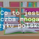 A group of colorful books on a wooden table, symbolizing plural nouns in Polish language, educational and clean background, illustrative style.