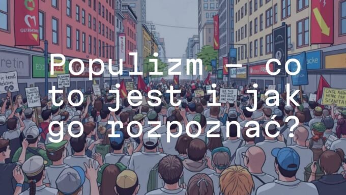 Political crowd at a rally, divided between people and elites, protest atmosphere, urban setting, symbolic tension, illustrative style.