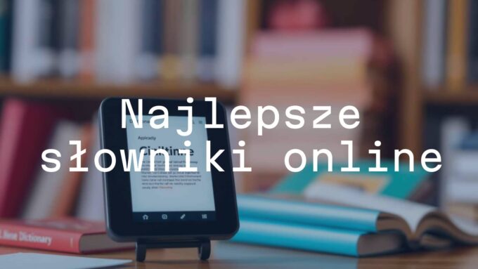 Modern online dictionaries on a digital screen, books fading into the background, vibrant and clean interface, educational vibe, realistic.